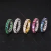 Alternative eternity band designs shown together. Colored Gemstone Eternity Band Designs.