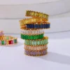 Alternative eternity band designs shown together. Colored Gemstone Eternity Band Designs.