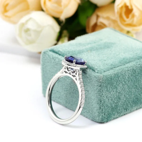 Additional product photograph showing the ring design, setting and band.