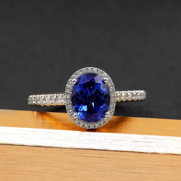 Additional product photograph showing the ring design, setting and band.
