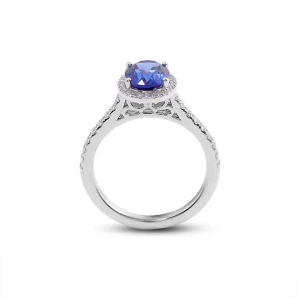 Additional product photograph showing the ring design, setting and band.